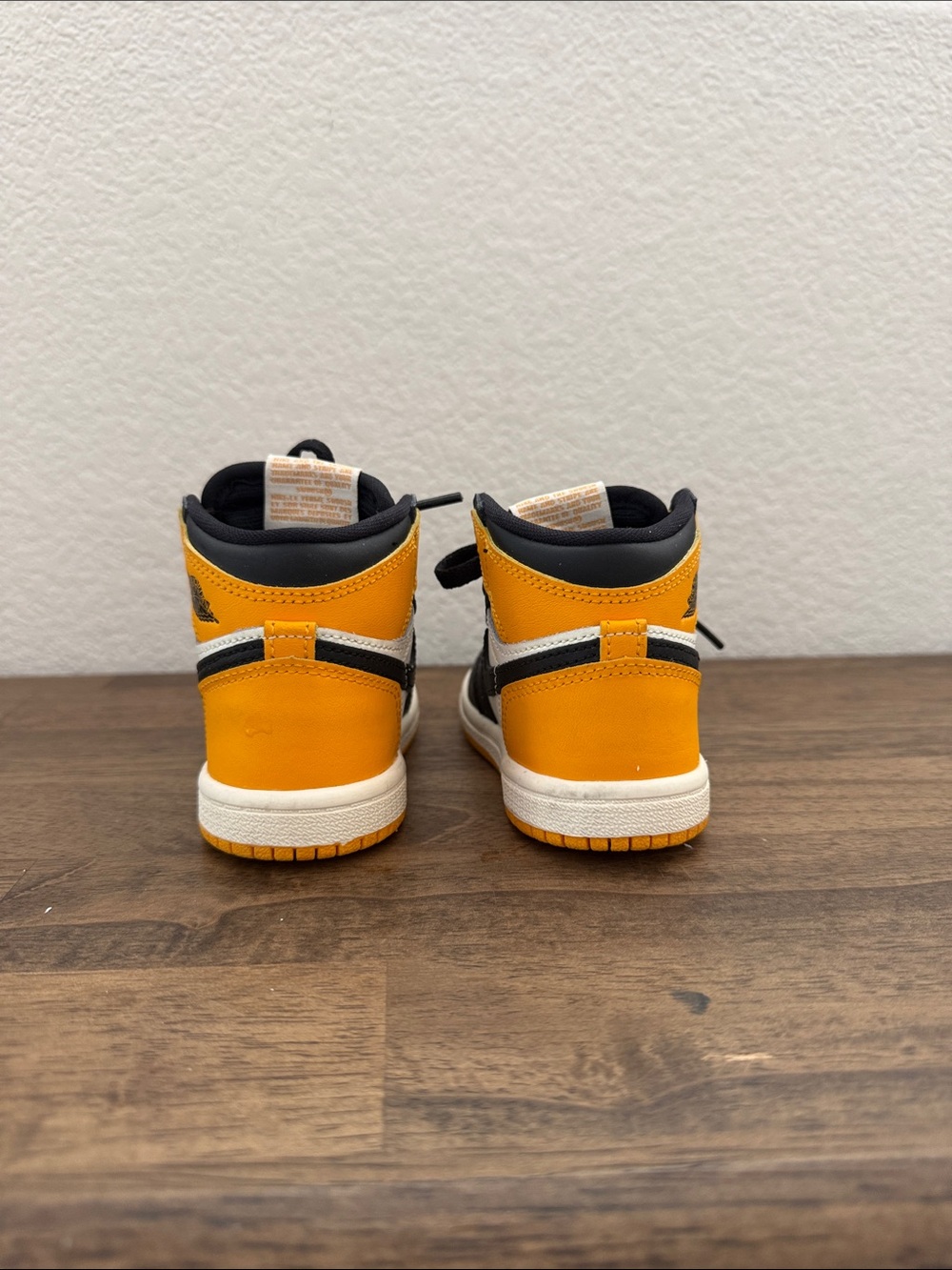 Nike Kids High-Top Sneakers in Yellow, Black and White